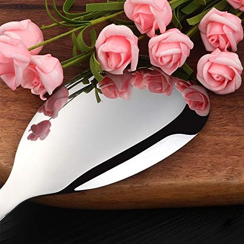 6 Pcs Silver Salad Spoon, Stainless Steel Titanium Plated Salad Servers Set Heavy Duty Mirror Polished Modern Spoons for Home, Kitchen and Restaurant(10.3 inches/26.2cm) - Image 5