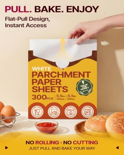 Katbite 300 Pcs Burger Patty Paper Squares, 5.5x5.5 Inch, Non-Stick | Heavy duty greaseproof squares, ideal for separating patties, burger presses, grilling, freezing and candy wrapping - Image 7