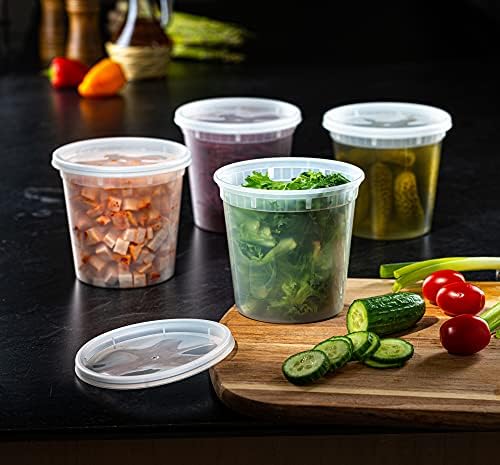 Pantry Value [Case of 240 24 oz. Plastic Food Storage Deli Containers with Lids, Disposable Containers With Lids - Perfect for Storing Soups, Sauces, and Snacks - Image 3