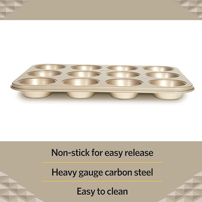 Glad Mini Muffin Pan Nonstick - Heavy Duty Metal Cupcake Tin with Small Baking Cups, Mini 12-Cup - Image 4