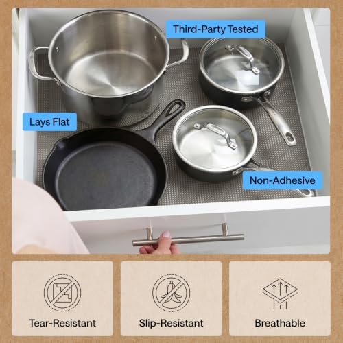 GORILLA GRIP powerGRIP Drawer Shelf and Cabinet Liner, 20" x30', Gray - Image 5
