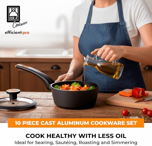 BRA COOKWARE Efficient Pro 10-Piece Cookware Set | Cast Aluminum Nonstick - Image 3