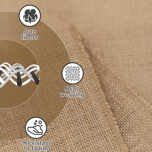 12 Pack Burlap Table Runners 12x72 Inch - Natural Jute Rustic Farmhouse Table Runner Decor for Western Wedding, Farmhouse Party, Holiday & Kitchen Coffee Table (Brown, 12x72 12PC) - Image 5