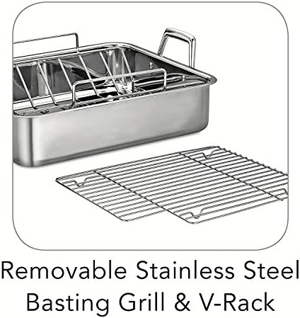 Tramontina 16.5-Inch Stainless Steel Deep Roasting Pan with Rack - Image 6