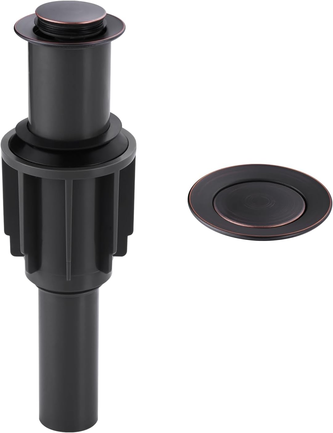ALEASHA Pop Up Sink Drain Without Overflow, Bathroom Sink Drain Vessel Sink Stopper Pop Up Sink Drain Stopper, Pop Up Drain for Bathroom Sink Drain Strainer for Hair Catcher,Oil Rubbed Bronze