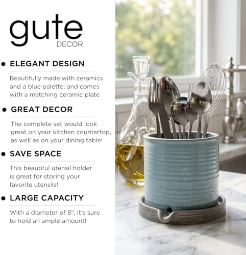 GUTE Utensil Holder Drying Strainer - Sink Utensils Rack, Cutlery Drying , 6x5x5, Silverware Organizer Drainer Basket Caddy, Kitchen Dryer Countertop Cooking Drain - Also For Bathroom Toothbrushes - Image 4