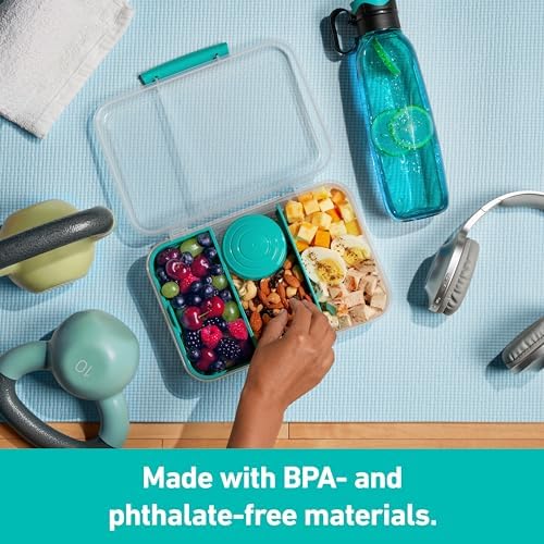Sistema To Go 1.48L (2-Pack) Bento Box Food Storage Containers, School Lunch Boxes with Removable Dividers & Snack Pot, Two 1.48L Containers, Freezer, Microwave, & Dishwasher-Safe, BPA-Free - Image 2