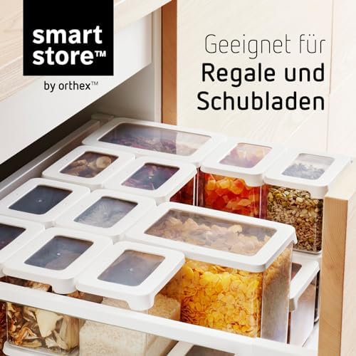 SmartStore Clear Airtight Dry Food Containers with Lids 0.8L Set of 8-20% Bio-based Plastic Storage Box with Lid, BPA Free, Dishwasher Safe - Stacking Kitchen Storage Containers - 12.5 x 9 x 10cm - Image 6