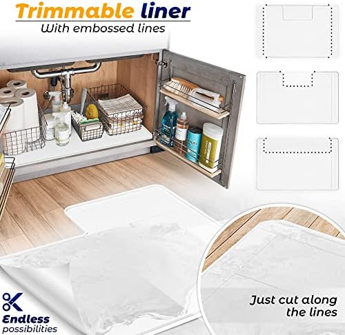 Original Under Sink Mat - Adjustable Silicone, Waterproof Vanity Mat - 28" x 19" or Smaller - Image 4