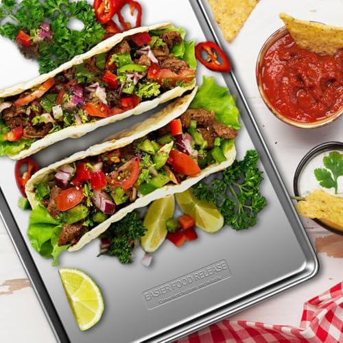 Baking Sheet Set of 5, Stainless Steel Cookie Sheet Baking Sheet Pan, 9/10/12/16/18 Inch, Non Toxic & Heavy Duty & Easy Clean，Duty Nonstick Bakeware Set for Oven Cooking - Image 5