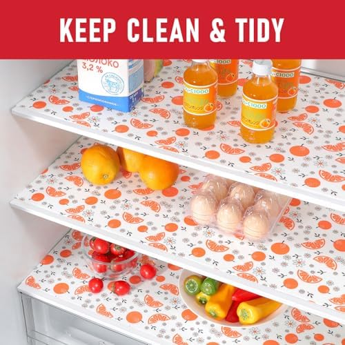 Cooyes Shelf Liners, 2-in-1 Non-Slip Fridge Mats, Absorb Excess Moisture, No-BPA Multiple Sizes for Glass Shelves, Kitchen Cabinets, Drawers (17.7 W x 24 L Inches, Dasiy-12 Pack) - Image 2
