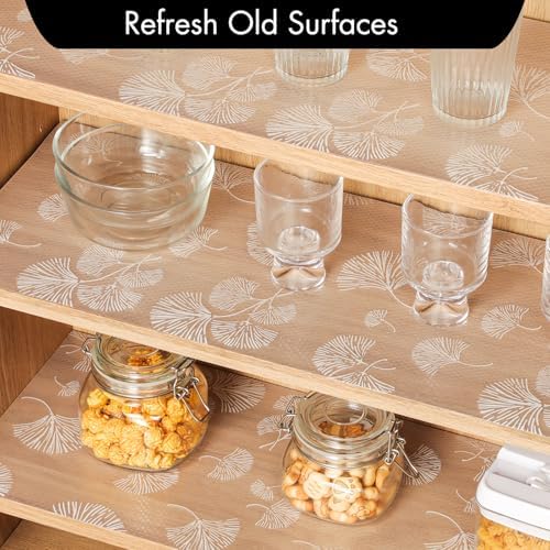 Cooyes Shelf Liner, Non Adhesive Drawer and Cabinet Liner, EVA Washable Oil-Proof Shelf Paper for Kitchen Cabinets, Refrigerator, Storage, Desks with Modern Pattern - Image 3