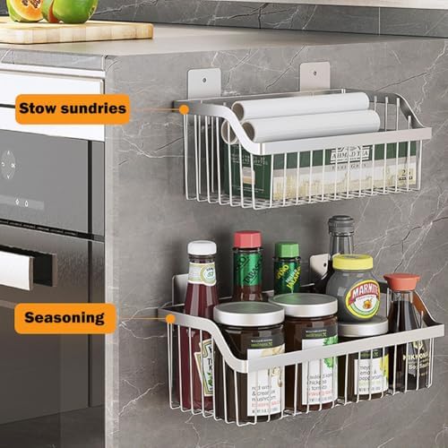 Wire Baskets, SUS304 Stainless Steel Storage Baskets, Durable Baskets for Storage Wall Mount, Hanging Wire Baskets Wall Mount Baskets for Kitchen, Bathroom, Closets - 4 Set - Image 6