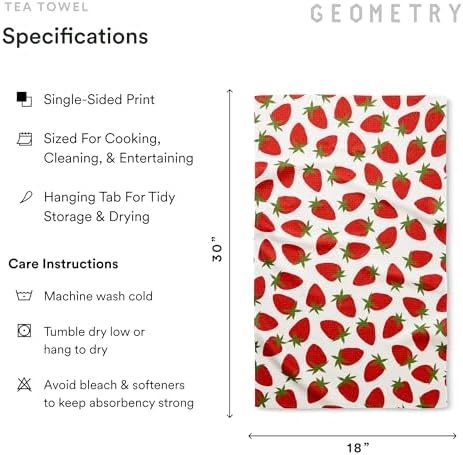 GEOMETRY Tea Towels – Spring & Summer Collection – Quick-Dry, Ultra-Absorbent, Reusable Microfiber Kitchen Towels for Drying & Cleaning - Berry Sweet - 1 Pack - Image 6