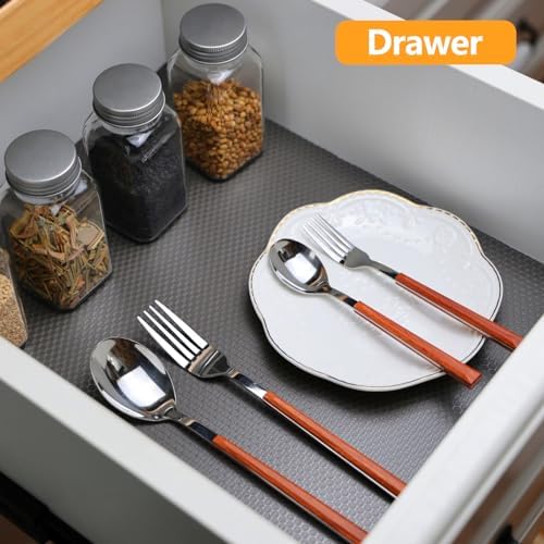 Shelf Liners 24 inch x 20 ft Shelf Liners for Kitchen cabinets nonstick Lining Drawer Mats EVA Protector for Cupboard (Translucent Black,24 inch x 20 ft) - Image 5