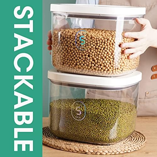 TBMAXS Airtight Rice Container 10 Lbs, Clear Plastic Food Storage Container Bin For Flour Sugar, Dry Food Holder with Easy Locking Lid for Kitchen Pantry Organization and Storage - Image 3