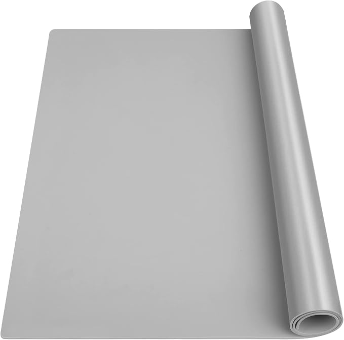 Silicone Mat Heat Resistant Mats for Countertop, Multipurpose Large Silicone Mats for Crafts Kitchen Workbench Size 36x24 inches Thick 2mm,Rolled Package,Grey by InfiOne