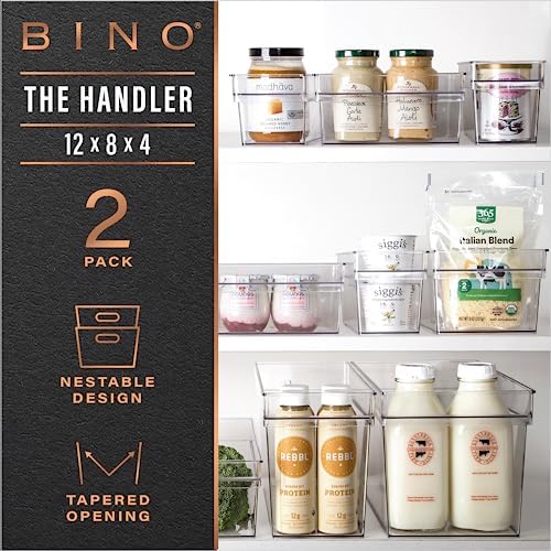 BINO | Plastic Storage Bins, Large - Shallow | THE HANDLER COLLECTION | Multipurpose Organizer Bins | Kitchen Pantry Organizers and Storage | Clear Containers for Organizing Home | Freezer Organizer - Image 2