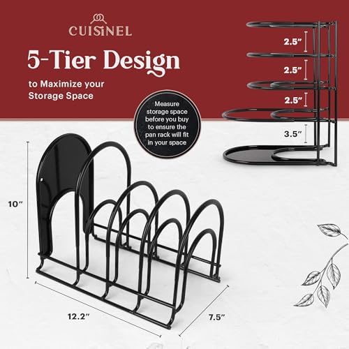 Cuisinel Pan Organizer for Cast Iron, Silicone-Coated 12" Skillet Rack, 2 Pack - Image 3