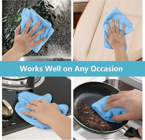 HOMEXCEL 8PK Microfiber Cleaning Cloth, Cleaning Rags for Home, 11.5x11.5in - Image 7