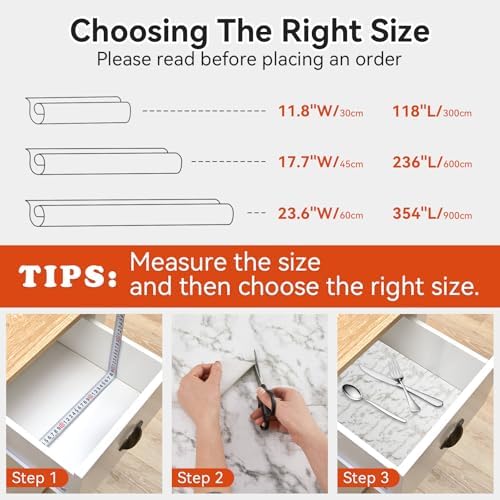 Viseeko Shelf and Drawer Liner for Kitchen Cabinet, Marble, 12in x 20ft - Image 6