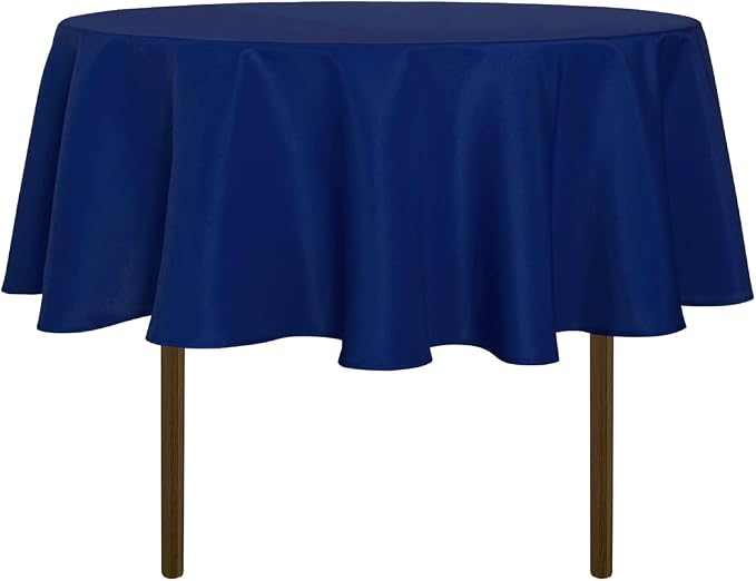 sancua Round Tablecloth 48 Inch Fits 20-36 Inch Tables, Navy by sancua
