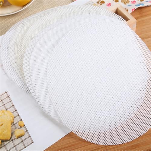 ECYC Ltd 39.4" Non Stick Silicone Steamer Liners White Reusable Round Silicone Steamer Liners Mesh Mat Pad Dim Sum Steamer Basket Liners Bamboo Steamer Liners for Home Kitchen Restaurant Cooking - Image 3