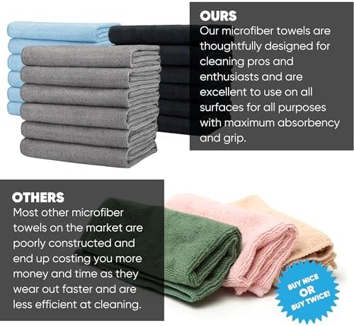 Microfiber Wholesale 16" x 24" Pro Multi Surface Microfiber Towels | 6 Pack (Gray) - Image 5