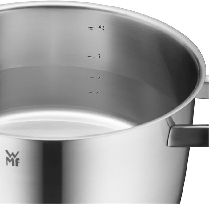 WMF Iconic Induction 2-Piece Saucepan Set with Metal Lid, Polished Cromargan Stainless Steel, Induction Pots Set, Uncoated - Image 6