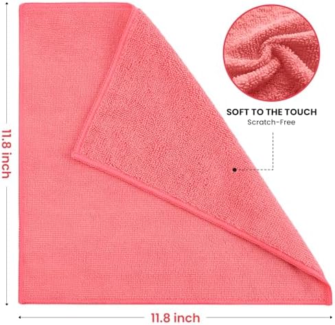 SIFANGKE Microfiber Cleaning Cloth, 100 Pack Assorted Color Cleaning Rags for Housekeeping, Colorful Reusable Microfiber Towels for Car, Kitchen, Bathroom and Household Cleaning Supplies, 11.8"X11.8" - Image 2