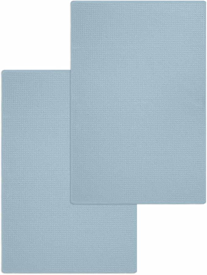 Blue Dish Towels Set,Waffle Weave Kitchen Towels Microfiber Towels Cleaning, Winter Sky Blue Modern Abstract Minimalist Solid Pure Pastoral Absorbent Dish Drying Towels Hand Towels 2-Pc 15.7x23.6In by Unknown