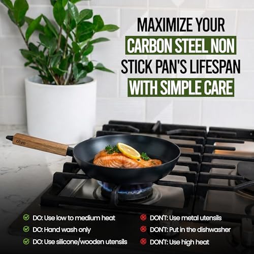Alva Forest 2-Piece Professional Carbon Steel Cookware Set - Pre-Seasoned Non-Toxic Frying Pans - Chemical-Free, Traditional Cooking Surface - All Stovetop Compatible & Fast-Heating - Image 2