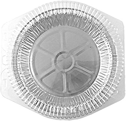 Pactogo 9" Aluminum Foil Pie Pans 1" Medium Deep - Made in USA Disposable Tins w/Clear Hinged Clamshell Container (Pack of 50 Sets) - Image 3