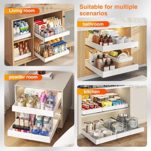 Expandable Pull Out Cabinet Organizer,16.5-26.7" Wx21''D,4 Pack - Image 5