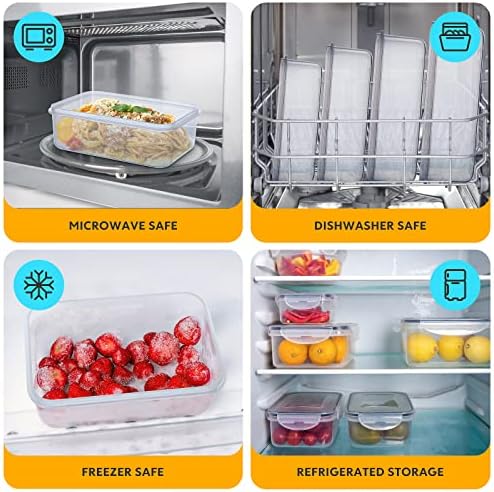 34 PCS Food Storage Containers with Lids Airtight(17 Lids &17 Containers) | Microwave/Dishwasher Safe 100% Leakproof Storage Containers for Meal Prep Kitchen Storage Organization with Labels & Pen - Image 6