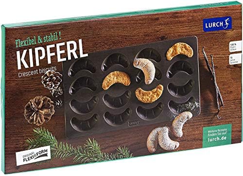 LURCH Germany Flexiform Silicone Croissants Vanilla Crescents (Vanillekipferl) Croissant Mold 6.6 x 11.8 Inch - Brown - Image 2