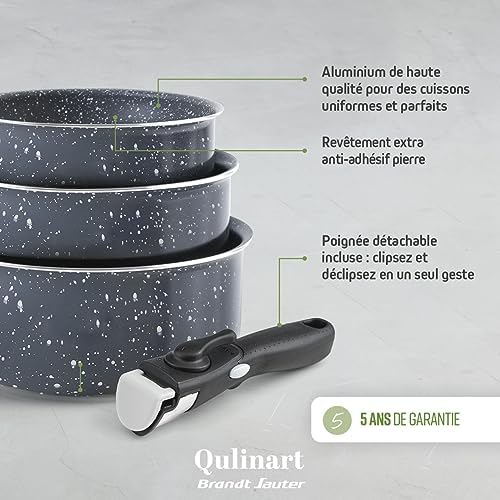by Brandt 194-007 4-Piece Cookware Set Marble Grey Aluminium Diameter 16/18/20 cm - Image 3