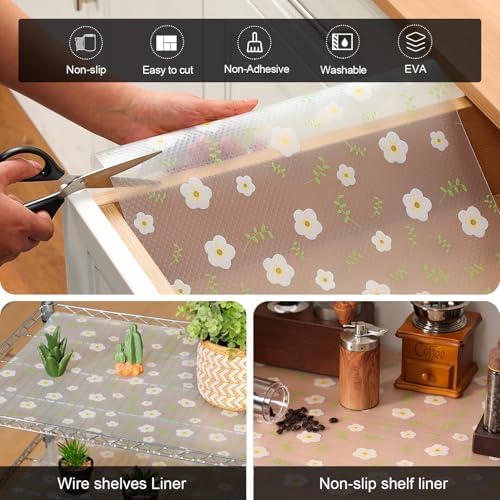 Cooyes Shelf Liner – Premium Non-Adhesive Cabinet & Drawer Liner for Kitchen – Waterproof Shelf Paper with Modern Pattern – Durable EVA Cabinet Mat – Easy to Cut （24" W x 240" L） - Image 4