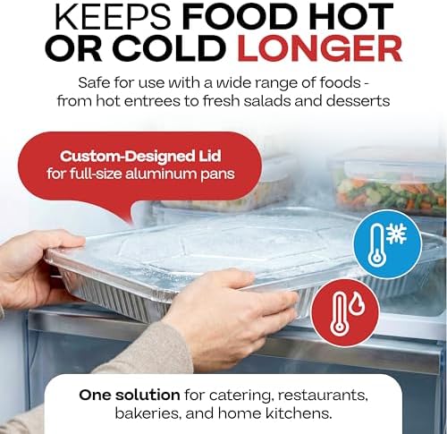 IDL Packaging Aluminum Foil Lids for Full Size Aluminum Steam Table Pans - 21" x 13" (pack of 25) - Disposable Cover for Aluminum Grill Pans - Oven & Freezer Safe - Durable Top for Aluminum Foil Pan - Image 6