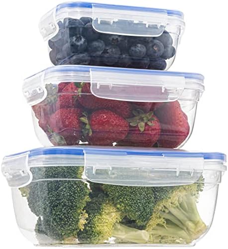 Superio Plastic Food Storage Container Set, BPA Free, Sealed Containers with Airtight Lids for Pnatry, Cupboard, and Fridge- Microwave and Dishwasher Safe (10) (3_Pack) by Superio