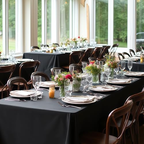 Fitable 10 Pack Black Tablecloths 70x120 Inch for 6-8 Ft Rectangle Tables - Image 2