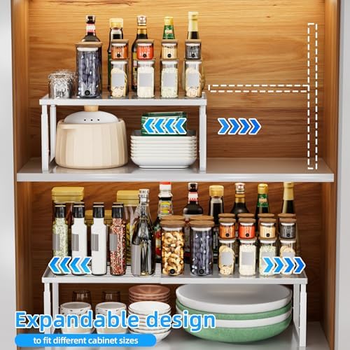Cabinet Shelf, 1 Pack Stackable Shelf for Kitchen Storage - Image 6