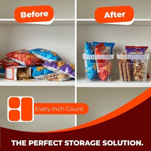 Tribello Modern Narrow Organizer Storage Bin, Slim Clear Plastic Household Storage Container for Kitchen Pantry storage, Under Sink Bin, Bathroom/Laundry Room - 6 Pack (Narrow - 15” X 6” X 6”) - Image 4