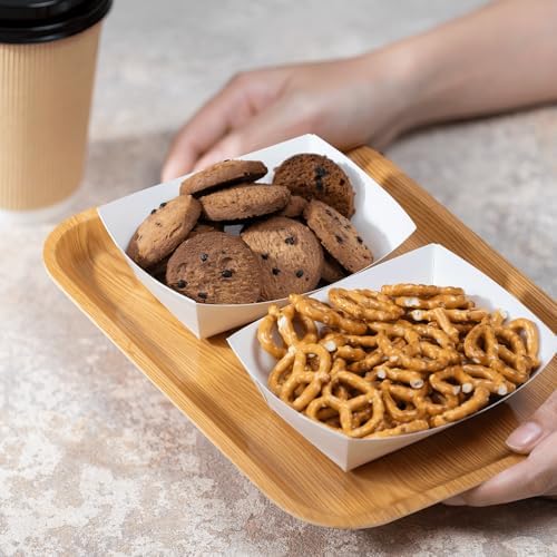 Karat White Paper Food Trays [1 LB - 1,000 ct] Disposable Food Boats for Food Trucks, Nachos, Snacks | Leak Resistant, Sturdy, PFAS-Free - Image 4