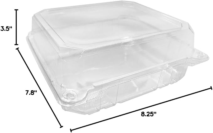 Karat Clamshell Take Out Food Containers [8"x8" - 250 ct] Durable, Stackable, Crack-Resistant To Go Boxes | Clear - Image 10