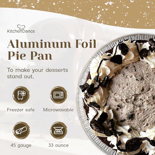 KitchenDance Disposable Aluminum Pie Pans - 9-5/8" Round Aluminum Foil Baking Pans Perfect for Home & Restaurants, Oven Safe, Pack of 250 - Image 2