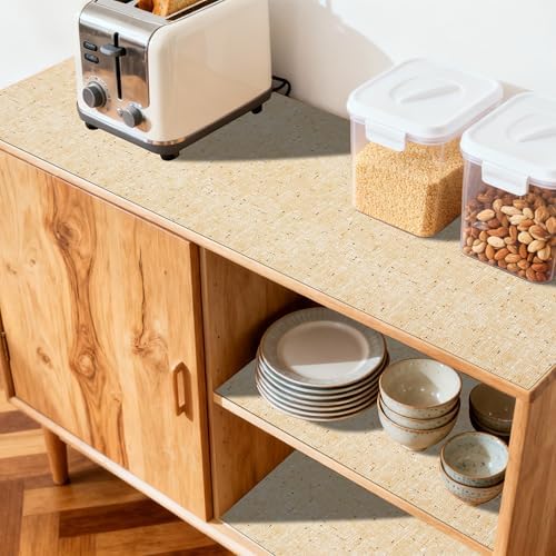 FIFTY FEET 18"x96" Non-Adhesive Shelf Liner for Kitchen Cabinets and Drawers, Washable Non-Slip PVC Cabinet Liner (Yellow)(4 Roll) - Image 3