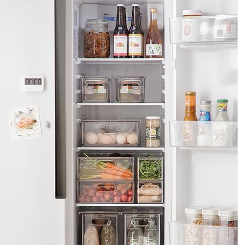 Refrigerator Organizers and Storage, 2 Pack BPA-Free Sturdy Stackable Clear Pull out Drawer Organizer Bins, Fridge Organizers and Storage for Fruit, Produce, Drink, Snack and Food Storage Containers - Image 5