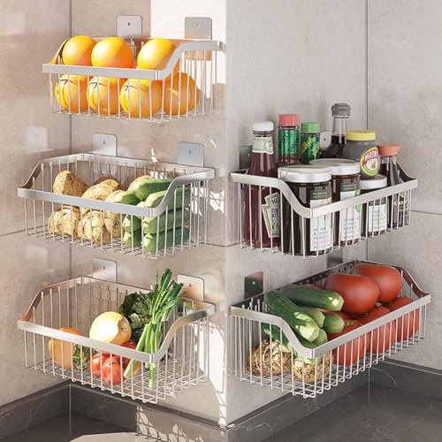 SUS304 Stainless Steel Mesh Basket, Large Wire Storage Organizer Basket, Multi-function Hanging Baskets for Kitchen Bathroom, L 15.75 Inch - Image 7
