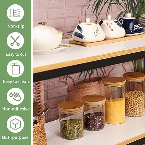 Shelf Liners 11 inch x 20 ft Kitchen Cabinets Liner Non-Stick Drawer Liners Drawer Mats EVA Protector Shelving Cupboard Lining (White, 11 inch x 20 ft) - Image 5
